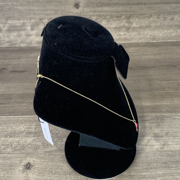 Baublebar 18K Gold Enamel Initial Necklace "A" Pendant Charm Adjustable - Picture 7 of 10